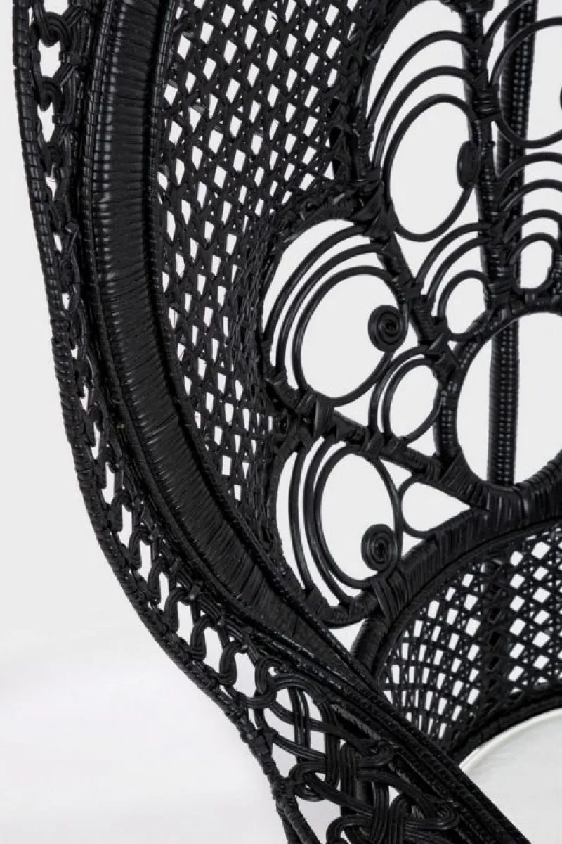 Outlet Bizzotto POLTRONA IN FIBRE NATURALI SFODERABILE NERO - PEACOCK