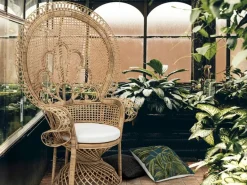 Clearance Bizzotto POLTRONA IN FIBRE NATURALI SFODERABILE NATURALE - PEACOCK