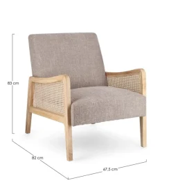 Outlet Bizzotto POLTRONA IN TESSUTO BIANCO GRIGIO - DEANNA