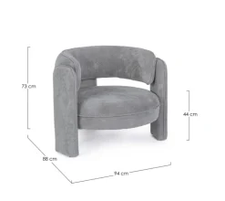 Hot Bizzotto POLTRONA IN TESSUTO GRIGIO - AISHA