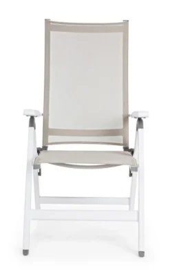 Outlet Bizzotto POLTRONA RECLINABILE IN ALLUMINIO PIEGHEVOLE BIANCA - CRUISE