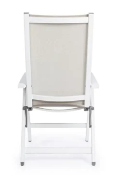 Outlet Bizzotto POLTRONA RECLINABILE IN ALLUMINIO PIEGHEVOLE BIANCA - CRUISE