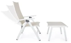 Outlet Bizzotto POLTRONA RECLINABILE IN ALLUMINIO PIEGHEVOLE BIANCA - CRUISE