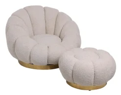 Bizzotto POUF EFFETTO BOUCLE' NATURALE - FLOREL