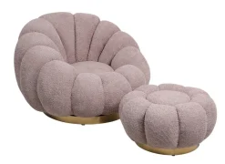 Hot Bizzotto POUF EFFETTO BOUCLE' ROSA ANTICO - FLOREL