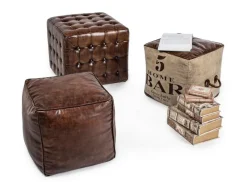 Outlet Bizzotto POUF IN PELLE - SANPARK FIVE