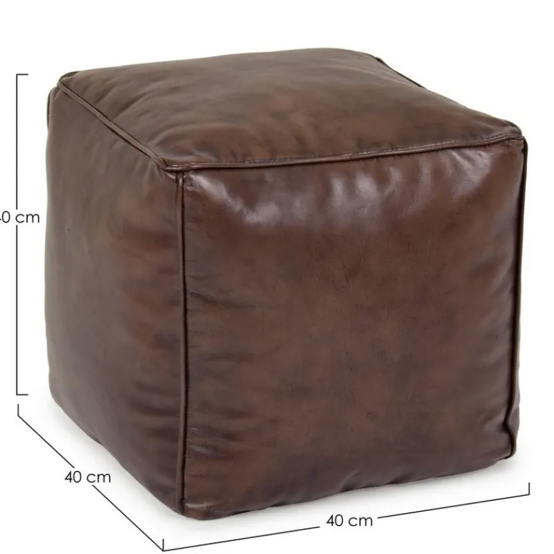 Best Bizzotto POUF IN PELLE MARRONE - MENDEZ