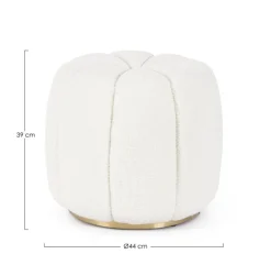 New Bizzotto POUF IN TESSUTO BIANCO - KAROLINA