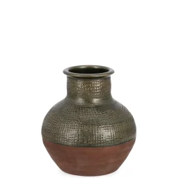 Clearance Bizzotto P.VASO KLAS TERRACOTTA VERDE H35