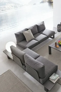 Sale Bizzotto SALOTTO ANGOLARE IN ALLUMINIO ANTRACITE CX23 - KONNOR