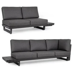 Outlet Bizzotto SALOTTO ANGOLARE IN ALLUMINIO ANTRACITE WG21 - INFINITY