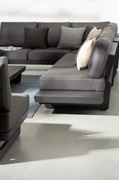 Outlet Bizzotto SALOTTO ANGOLARE IN ALLUMINIO ANTRACITE WG21 - INFINITY