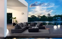 Clearance Bizzotto SALOTTO ANGOLARE IN TESSUTO PER ESTERNO ANTRACITE - PIPER