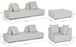 Best Bizzotto SALOTTO ANGOLARE IN TESSUTO PER ESTERNO COLOR SABBIA - PIPER