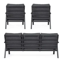 Outlet Bizzotto SALOTTO IN ALLUMINIO ANTRACITE JX55 - TRUMAN