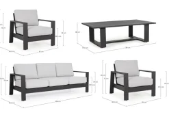 Hot Bizzotto SALOTTO IN ALLUMINIO ANTRACITE YK13 - BALTIC