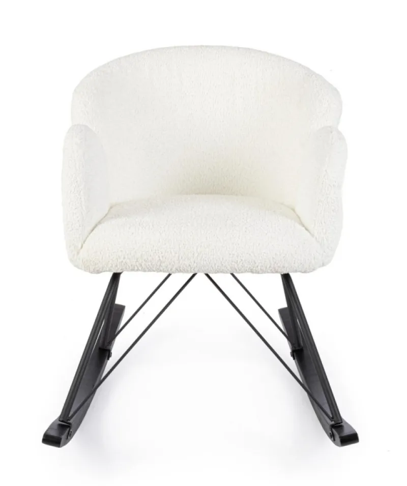 Best Bizzotto SEDIA A DONDOLO EFFETTO BOUCLE' BIANCA - SIBILLA