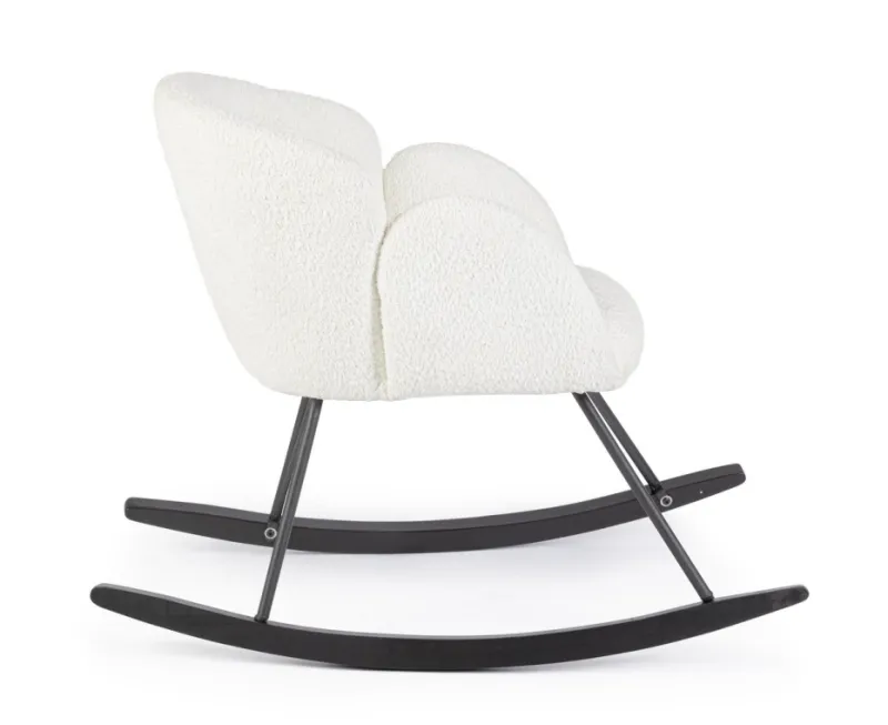 Best Bizzotto SEDIA A DONDOLO EFFETTO BOUCLE' BIANCA - SIBILLA