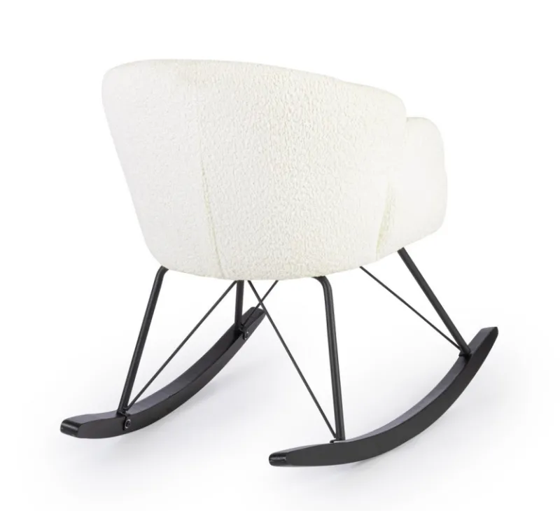 Best Bizzotto SEDIA A DONDOLO EFFETTO BOUCLE' BIANCA - SIBILLA