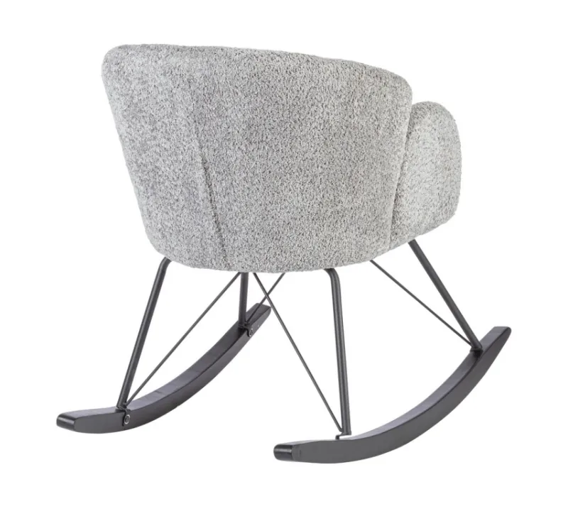 Outlet Bizzotto SEDIA A DONDOLO EFFETTO BOUCLE' GRIGIO CHIARO - SIBILLA