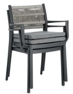 Outlet Bizzotto SEDIA C-BR C-C ALVIN ANTRACITE/GRIGIO CH