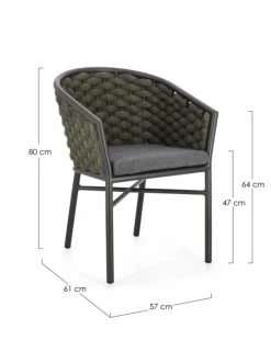 Online Bizzotto SEDIA C-BR C-C MARGALIDA ANTRACITE/VERDE