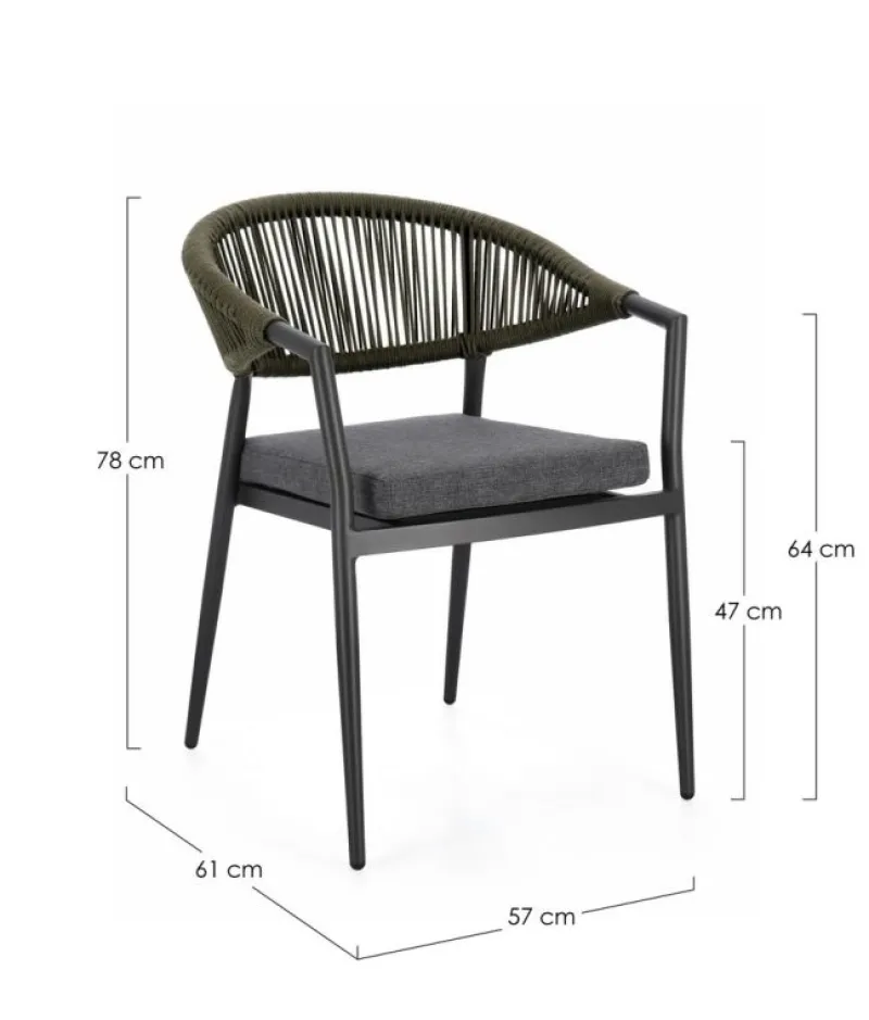 Best Bizzotto SEDIA C-BR C-C MILLOR ANTRACITE/VERDE