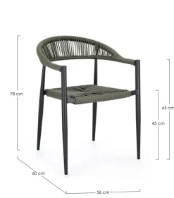 Bizzotto SEDIA C-BR JANDIA ANTRACITE/VERDE