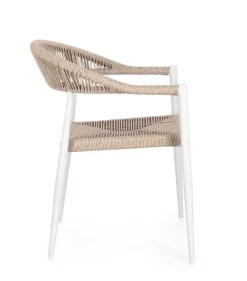 Outlet Bizzotto SEDIA C-BR JANDIA BIANCO/BEIGE