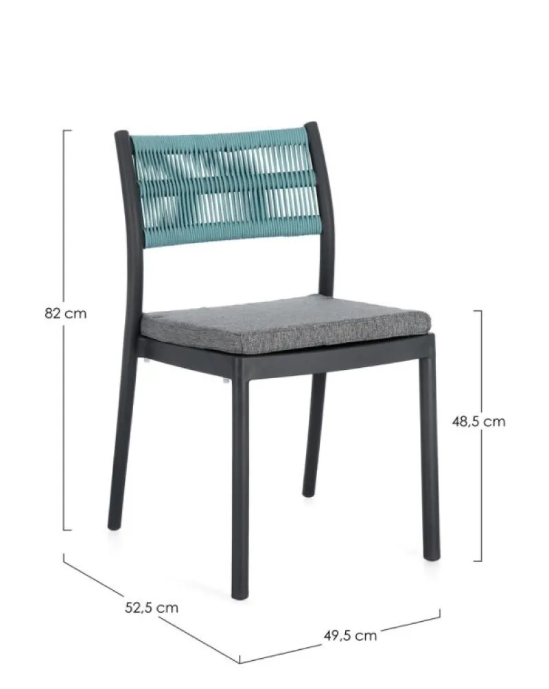 Bizzotto SEDIA C-C ALVIN ANTRACITE/AVIO