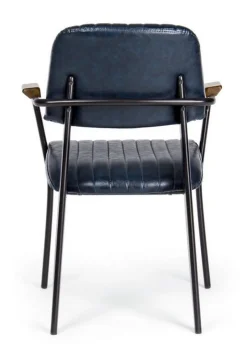 Best Bizzotto SEDIA CON BRACCIOLI IN ECOPELLE BLU - NELLY