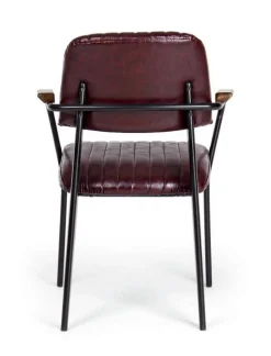 Sale Bizzotto SEDIA CON BRACCIOLI IN ECOPELLE BORDEAUX - NELLY