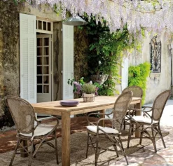 Outlet Bizzotto SEDIA CON BRACCIOLI IN FIBRE NATURALI - EDELINA