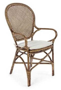 New Bizzotto SEDIA CON BRACCIOLI IN FIBRE NATURALI MIELE - EDELINA