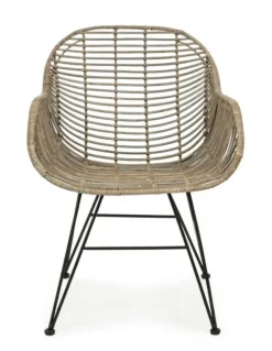 Outlet Bizzotto SEDIA CON BRACCIOLI IN FIBRE NATURALI - RAQUEL
