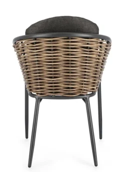 Clearance Bizzotto SEDIA CON CUSCINO ANTRACITE YK13 - MARIBELA