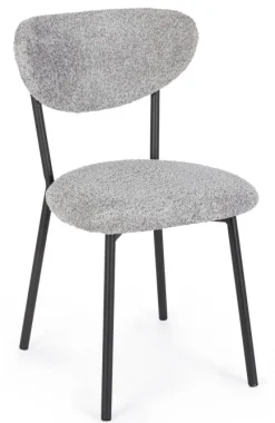 Hot Bizzotto SEDIA EFFETTO BOUCLE' GRIGIO CHIARO - LUDMILLA