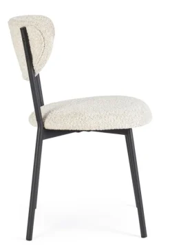 Clearance Bizzotto SEDIA EFFETTO BOUCLE' NATURALE - LUDMILLA