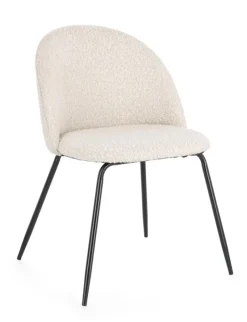 Clearance Bizzotto SEDIA EFFETTO BOUCLE' NERO/AVORIO- TANYA