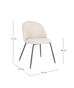 Clearance Bizzotto SEDIA EFFETTO BOUCLE' NERO/AVORIO- TANYA