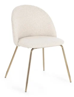Bizzotto SEDIA EFFETTO BOUCLE' ORO/AVORIO - TANYA
