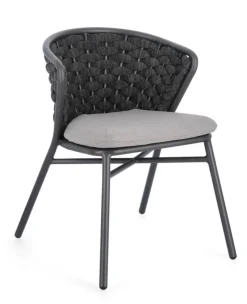 Outlet Bizzotto SEDIA IN ALLUMINIO ANTRACITE QS22/GRAPHITE - HARLOW