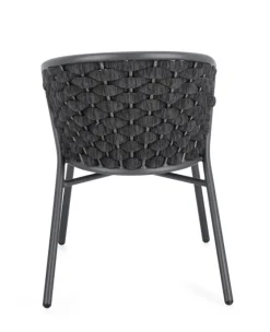 Outlet Bizzotto SEDIA IN ALLUMINIO ANTRACITE QS22/GRAPHITE - HARLOW