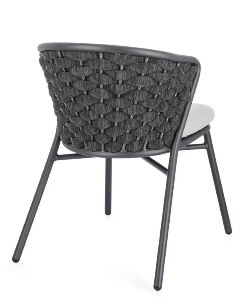 Outlet Bizzotto SEDIA IN ALLUMINIO ANTRACITE QS22/GRAPHITE - HARLOW