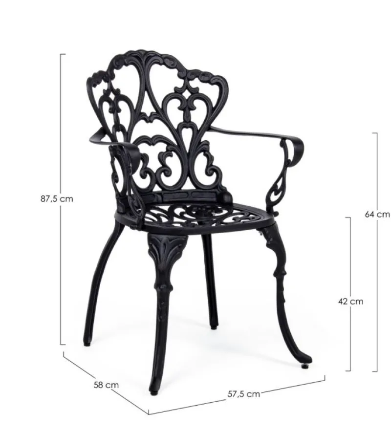 Bizzotto SEDIA IN ALLUMINIO ANTRACITE - VICTORIA