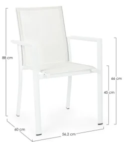 Sale Bizzotto SEDIA IN ALLUMINIO IMPILABILE BIANCO CX21 - KONNOR