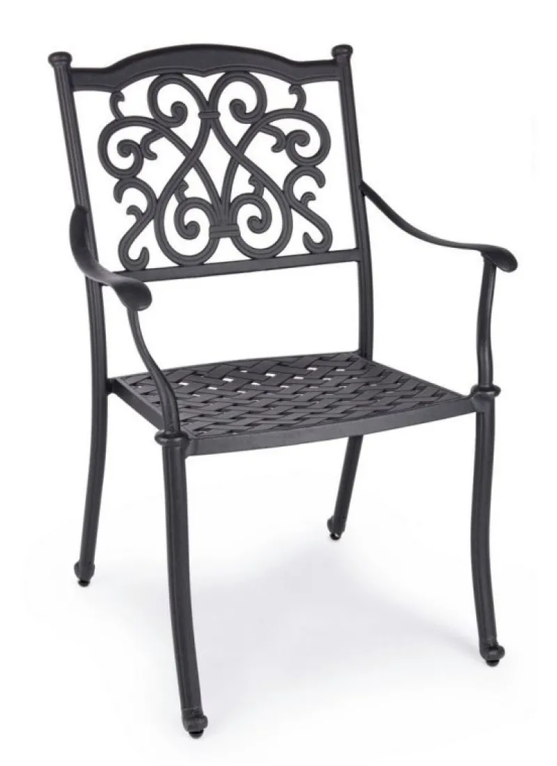 Clearance Bizzotto SEDIA IN ALLUMINIO IMPILABILE ANTRACITE- IVREA