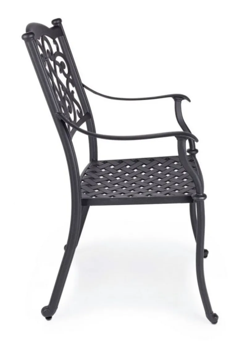 Clearance Bizzotto SEDIA IN ALLUMINIO IMPILABILE ANTRACITE- IVREA