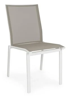 Hot Bizzotto SEDIA IN ALLUMINIO IMPILABILE BIANCO/TORTORA GK50 - CRUISE