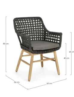 Clearance Bizzotto SEDIA IN ALLUMINIO NERA - WILSON